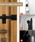 Barn Door Lock Hardware Heavy Duty Metal Gate Latch 3 Pack on wooden door showcasing secure installation and functionality.