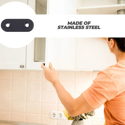 Stainless Steel Flat Plate Straight Shelf Brackets Set With 48 Screws 24 Pack used in kitchen cabinet installation