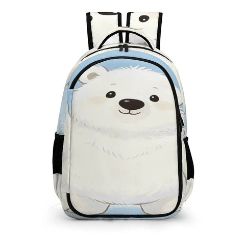 Waving Polar Cub Printed Unisex Backpack With Large Capacity Durable Polyester Daypack For School Travel And Everyday Use
