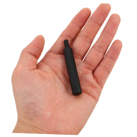 Super Smooth And Hassle Free Hydraulic Soft Close Damper Inserts For Kitchen Cabinets And Furniture Doors With Real Slick Snap Fit Silent Closing Mechanism Hardware Set held in hand.
