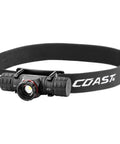 XPH25R USB Rechargeable Dual Power LED Headlamp with Pure Beam Twist Focus 410 Lumens on elastic headband in black