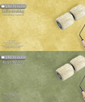 Two Color Faux Finish Paint Roller Kit For Beginners with natural Australian sheepskin, showcasing DIY wall texture technique