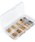 300Pcs M2 And M3 Copper Pillar Brass Standoff Kit For PCBs With Hex Head Screws Threaded Pillars Male And Female Waterproof Storage Box Plus Easy Install, clear compartment box