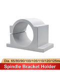 Ultra Tough CNC Spindle Motor Clamp Bracket For Aluminum Machine Heads With Secure Grip Mounting Clamps For Precision Milling and Router Stability, silver metal holder.
