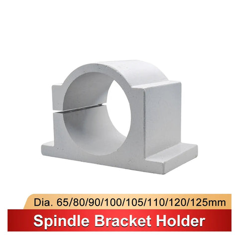 Ultra Tough CNC Spindle Motor Clamp Bracket For Aluminum Machine Heads With Secure Grip Mounting Clamps For Precision Milling and Router Stability, silver metal holder.
