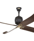 Giarre Sixty Inch Ceiling Fan With Slick Remote Control Four Dark Walnut Blades And Top Shelf Antique Iron Frame classic design