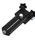 Extended Thin Ripping Jig For Woodworking, Aluminum Alloy Guide Jig showing dual bearings and measurement markings, black