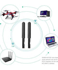 Dual Band 8dBi WiFi Antenna Kit With RP-SMA Male Connectors And 2 x 35cm UFL IPEX To RP-SMA Female Pigtail Cables