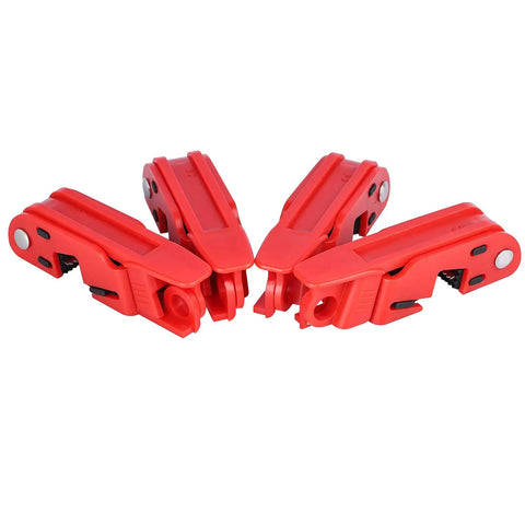 Lockout Tagout Circuit Breaker Lock for Standard Single and Double Toggles Pack of 12 Heavy Duty Pro Grade Durable Polypropylene and Nylon for 12mm or Smaller Toggle Bars, red set