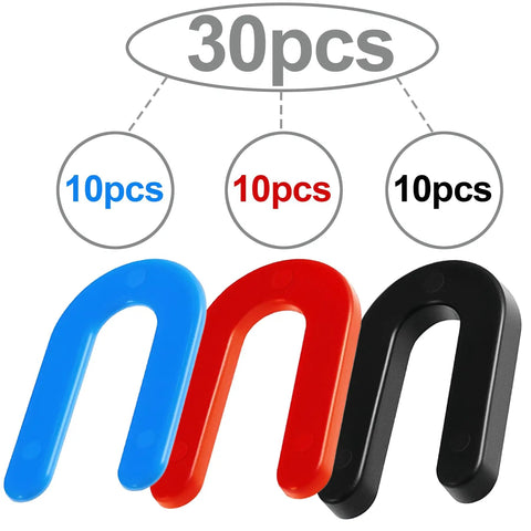 Shop Approved 30 Pcs Auto Lift Leveling Shim Kit features blue, red, and black slotted discs in a 30-piece set for vehicle alignment.