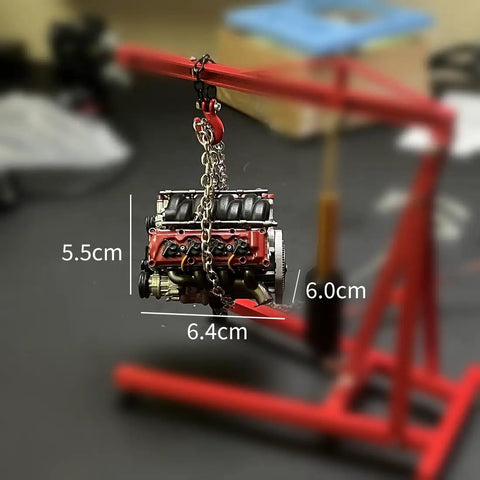 3D Printed Resin V8 Engine Model Kit for RC Car Fans Realistic Dynamic V8 Internal Combustion Engine Replica for AX90104 SCX10 II Capra VS4-10 Pro Ultra DIY Assembly High Detail Hobby Accessory, 6.4cm