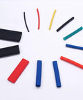560 Piece Heat Shrink Tube Kit With 2 To 1 Shrink Ratio, 12 Sizes, 5 Colors, showing various colored tubes, for cable insulation
