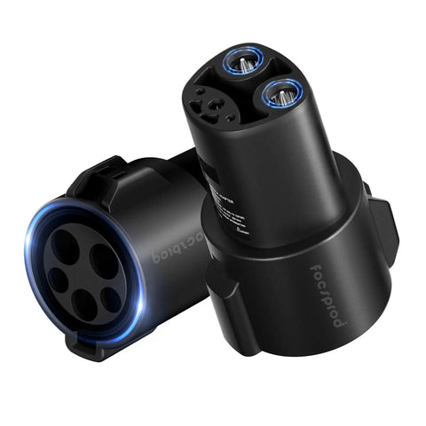 J1772 To Tesla Charger Adapter For Model 3 Y X S Cybertruck Road Trip Ready Up To 80A 250V Fast Level 2 Charging Converts J1772 EV Plug To NACS For Tesla Wide Vehicle Compatibility UL 2252 Certified, black adapter with dual ends