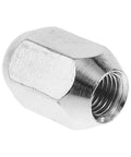Top Quality Metal Wheel Lug Nuts And Bolts Kit For Car Rims Atv Go Karts Plus Beach Buggies With Flange Screws Easy Install And Durable Design To Keep Your Wheels Tight and Ready For The Long Haul. silver metal lug nut with threaded opening, close-up