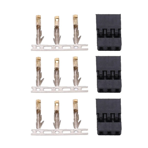3 Pin JR Plug Connector Kit For Model Aircraft And Electronics, 100 Male JR Plugs With 100 Shells, ABS Brass Body