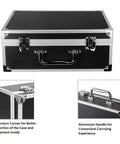 Front view Portable Tattoo Gear Organizer Case With Locking Latch Pre Cut Foam For Machines And Tips Space For Power Supply Clip Cord Inks Gloves And Stencils 12.6 X 9.5 X 5.1 Inch Tattoo Equipment Storage Box For On The Go