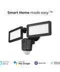 Smart WiFi Security Light With Camera, 24W LED, 1600 Lumens, Motion Sensor, No Hub Needed, Voice Control, RGB Multicolor, App Control