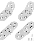 Heavy Duty Zinc Alloy Flip Top Hinges For Folding Tables, silver finish, 3.1 X 1.18 inch with rust proof screws.