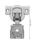 Front view of 1 Inch Self Closing Cabinet Hinges For Full Overlay Concealed Soft Close Damping With Silent Hydraulic Mechanism