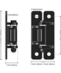 Dimensions of Heavy Duty Gate Hinges 2 Pack In Premium Steel With Spacer Bearings And Black Electro-Coated Finish Removable Bolts