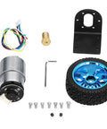 Heavy Duty DC 12V Encoder Gear Motor Set With Smooth As Butter Cw Ccw Shaft And Sturdy Mounting Bracket on white background.