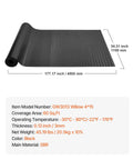 Heavy Duty Rubber Flooring Roll 4 By 15 Foot Diamond Plate Mat, 3mm Thick, Wear Resistant SBR, Non Slip, Black