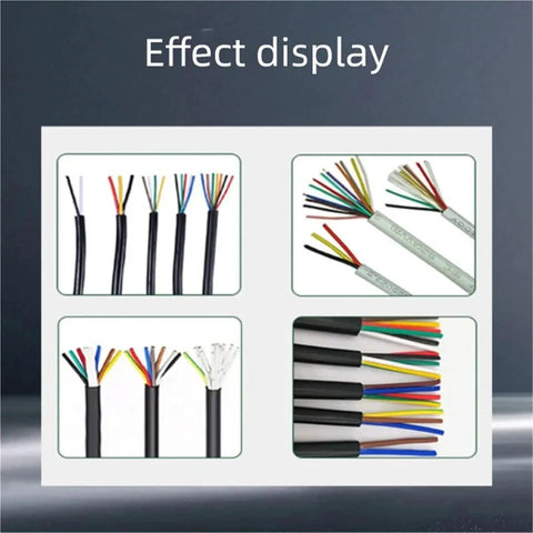 Effect display of double sheath cables showing different wire colors, suitable for Heavy Duty Touch Screen Wire Strippers For Double Sheath Cables.