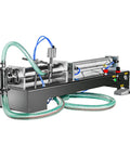 Heavy Duty Automatic Liquid Filling Machine, stainless steel, single head, pneumatic system for water and viscous fluids.