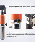 Close-up of one-piece molded hydraulic cylinder for 50 Ton Hydraulic Gear Puller With 2 And 3 Jaw Heads Beefy Heavy Duty Hub Separator Tool.