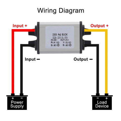 Wiring diagram for Two Pack DC Buck Converter Step Down Regulator 8 To 22V Input To 3 To 15V Output 5V 12V 3A 11W
