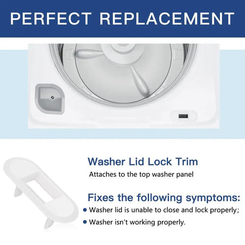 Washer Lid Lock Bezel For GE And Hotpoint Top Load Washing Machines Exact Fit Replacement Easy Install Durable Bezel, gray trim