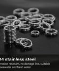 200 Piece Fishing Stainless Steel Split Ring Set With 5 Sizes And Split Ring Plier Pro Grade Heavy Duty Tool for Lures