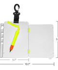 Open Foldable Dive Slate With Pencil For Scuba And Tech Diving Underwater Writing Board That Clips To Your BCD 5.7 x 7.4 Inches