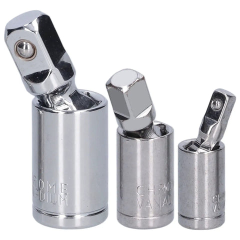 Dang Solid 3 Pc Universal Joint Socket Adapter Set With Chrome Vanadium Steel For 1 4 3 8 And 1 2 Inch Ratchets Built Tough For Impact Driver Repair And Heavy Duty Mechanics Jobs That Need Swivel Extension Precision, chrome vanadium joints
