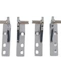 Adjustable Center Column Refrigerator Door Hinge With Left Shaft 0.28 Inch Diameter Zinc Alloy Replacement Hinge displayed in four pieces