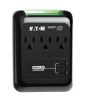 Three Outlet Travel Surge Protector With Two USB Ports, 540 Joules, Portable Power Strip For Laptops And Gadgets