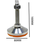 Super Solid Orange Leveling Feet With M10 Threaded Base And Non Slip Rubber Pads For Gear Stands Quick Level On Uneven Ground Heavy Duty Carbon Steel Construction