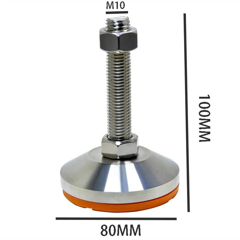 Super Solid Orange Leveling Feet With M10 Threaded Base And Non Slip Rubber Pads For Gear Stands Quick Level On Uneven Ground Heavy Duty Carbon Steel Construction