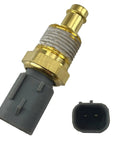 Engine coolant temperature sensor with brass threaded body and gray plastic connector