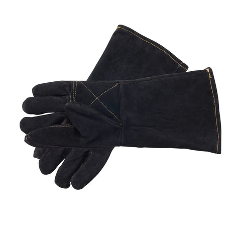 23.6 Inch Leather Animal Handling Gloves For Pets Reptiles And Birds Bite Proof Puncture Resistant Grip, black leather gloves
