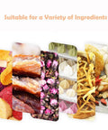 Variety of ingredients suitable for Heavy Duty Forty Tier Food Dehydrator With Stainless Steel Mesh Trays And Adjustable Digital Timer.