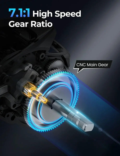 Interior view showing CNC main gear of Torrent Lite Ultra Light Baitcasting Reel With Carbon Body, 7.1:1 gear ratio.