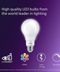 Five Shade White Dial LED A19 Bulbs Dimmable 40W Equivalent Four Pack Multi CCT 3000K 3500K 4000K 4500K 5000K 450 Lumens shown