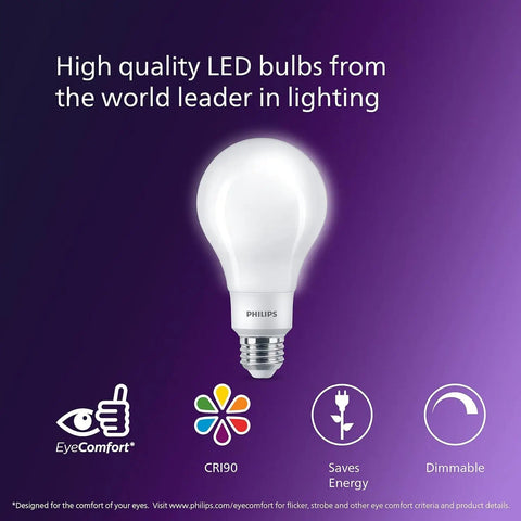 Five Shade White Dial LED A19 Bulbs Dimmable 40W Equivalent Four Pack Multi CCT 3000K 3500K 4000K 4500K 5000K 450 Lumens shown
