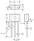 Forty Pieces Linear Hall Effect Sensors A3144 OH3144 44E AH3144E TO92 three pin switch dimensional diagram with measurements
