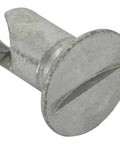 Top Shelf Durable Zinc Plated Steel Quarter Turn Fasteners 0.65 inch grip flush mount panel latch close-up on silver metal surface.