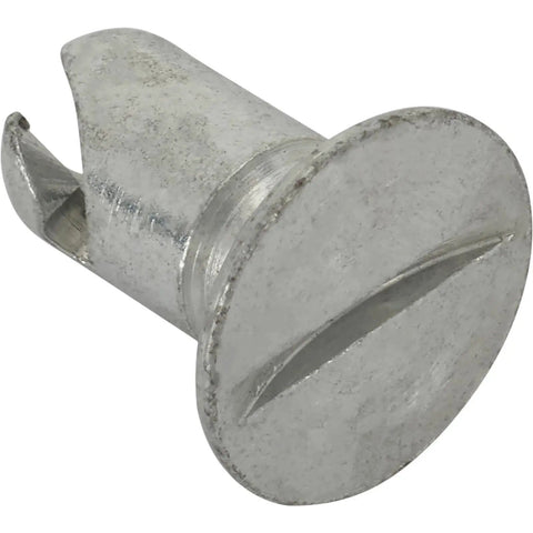 Top Shelf Durable Zinc Plated Steel Quarter Turn Fasteners 0.65 inch grip flush mount panel latch close-up on silver metal surface.