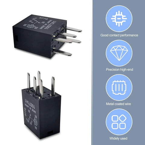 2 Pack 12V Plug And Play Fuel Pump Relay Five Pin Multipurpose Relay For Most Cars High Temperature Resistant Durable Auto Relay Easy Install Universal Black, black 5-pin automotive relay
