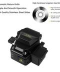 Three In One FTTH Fiber Optic Cleaver And Cutter For Cold Splicing With Tungsten Steel Blade Aluminum Alloy Body, black casing