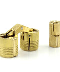 Copper Barrel Cabinet Hinges Set For Hidden Concealed Cylindrical Brass Doors, 4 Pack, Adjustable 8mm To 16mm